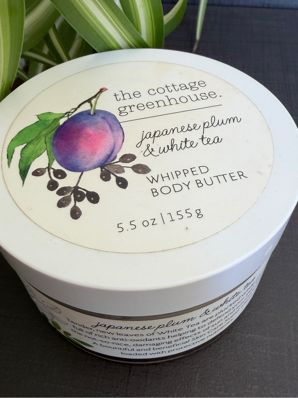 The Cottage Greenhouse Japanese Plum & White Tea Whipped Body Butter
